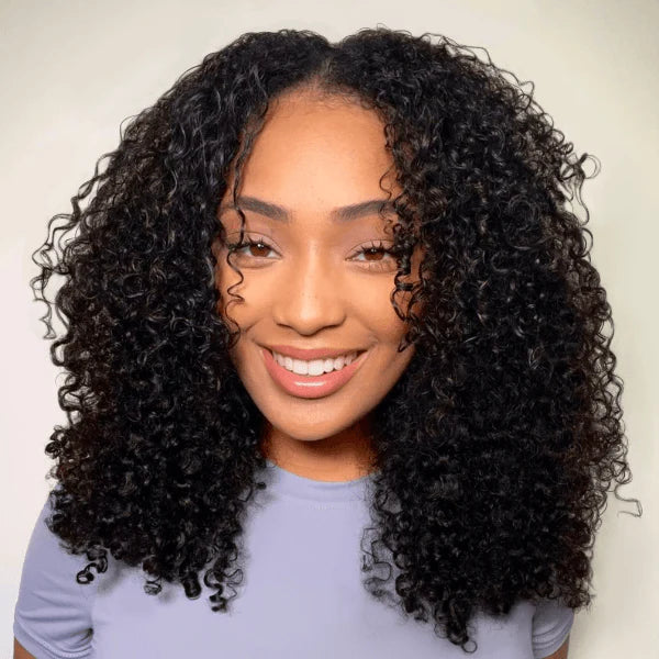 Kinky Curly Human Hair Wigs 13x6 Lace Front Wigs Bomb Look