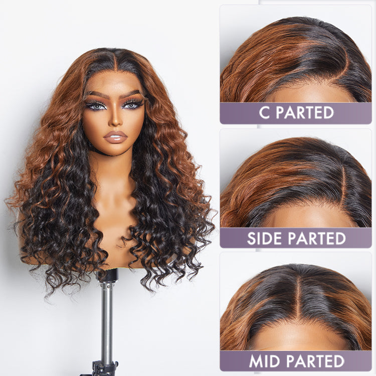 20 inches = $139 | Classic and Chic Peekaboo Ombre Brown Loose Water Wave Glueless 5x5 Closure Lace Wig