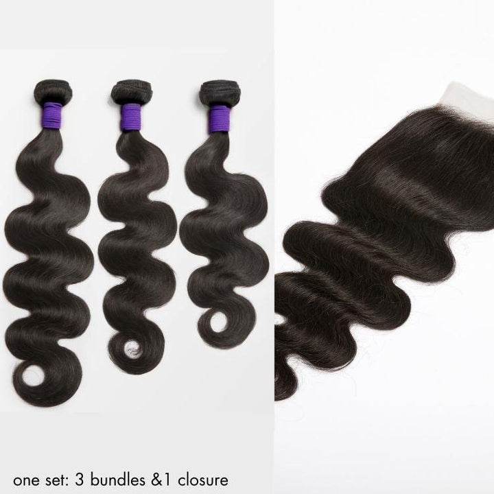 Upgraded Brazilian Hair | 3 Bundles with 5x5 HD Lace Closure Virgin Body Wave Hair