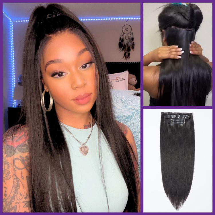 Straight / Body Wave / Kinky Curly / Yaki Straight / Kinky Straight / Deep Wave Clip in Hair Extensions Real Human Hair Pieces 135g 9pcs / 7pcs with Free Gift