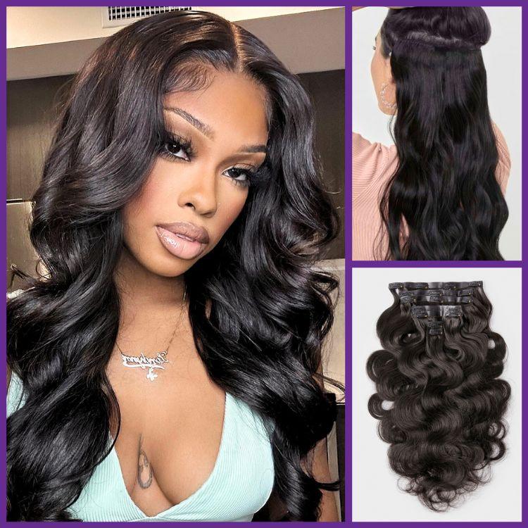 Straight / Body Wave / Kinky Curly / Yaki Straight / Kinky Straight / Deep Wave Clip in Hair Extensions Real Human Hair Pieces 135g 9pcs / 7pcs with Free Gift