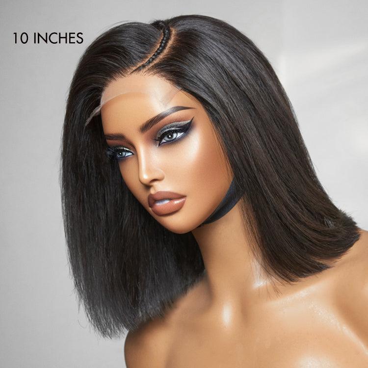 1 SEC INSTALL WIG | Pre-Styled Braided Silky Bob Glueless 4x4 Closure Lace Wig Pre Cut Lace