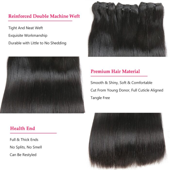 Double Drawn Straight Hair Bundles