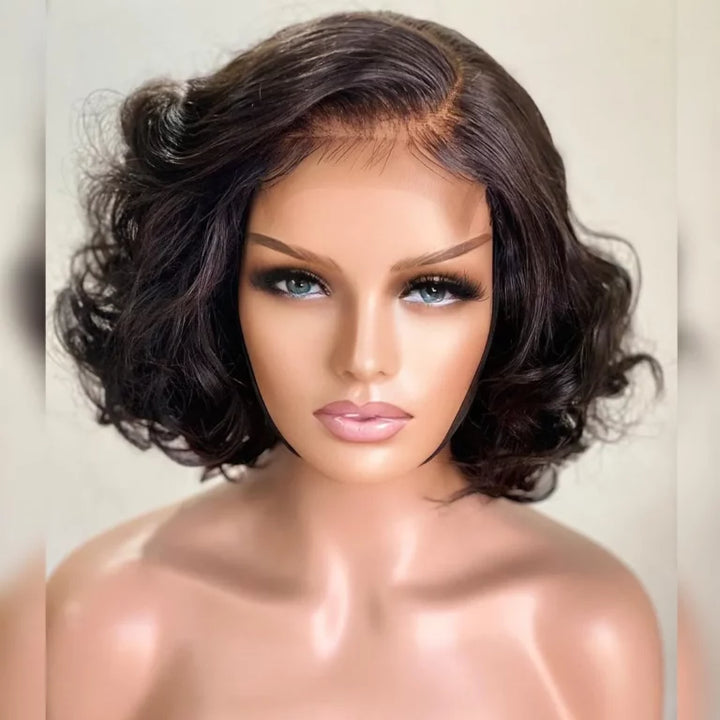 Glueless Loose Curly Side Part Short Wig Minimalist Lace Wig Easy Install