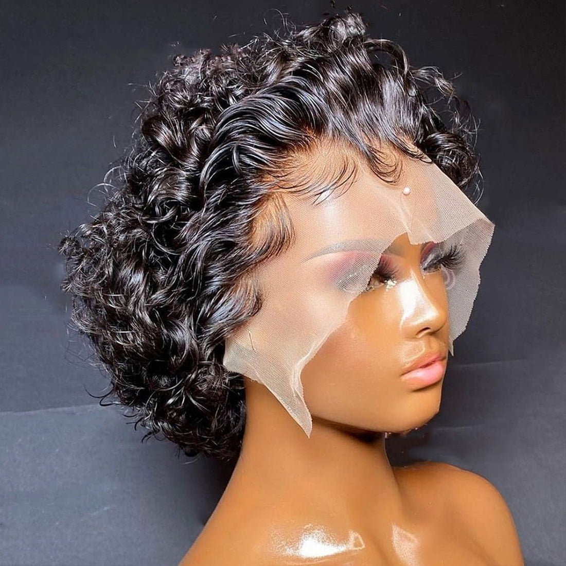 Pixie Cut Water Wave Short Bob Wig Bouncy Curly Glueless Lace Front Wigs